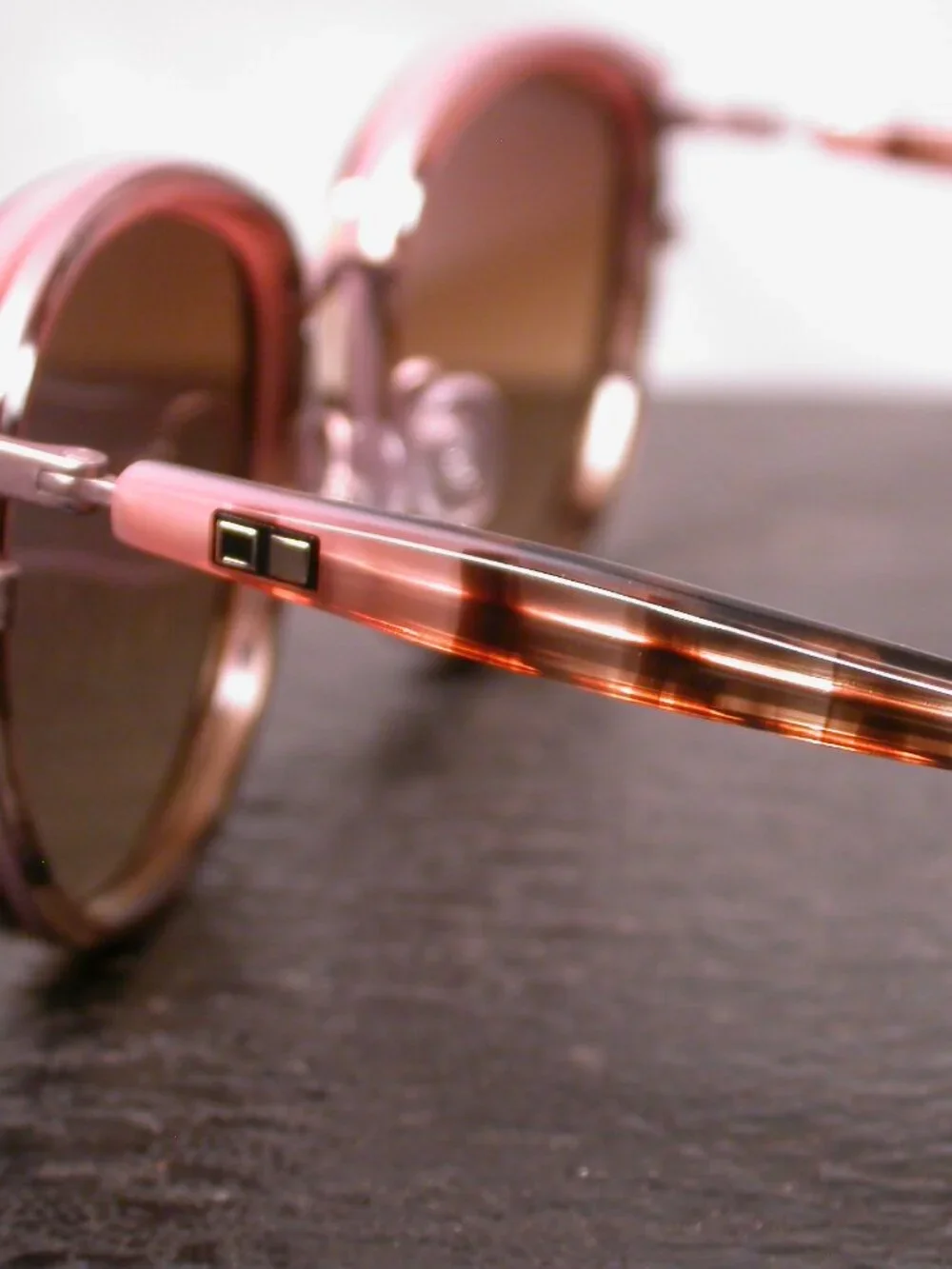 Otis Scarlett Rose Tortoise Stripe Silver Sunglasses